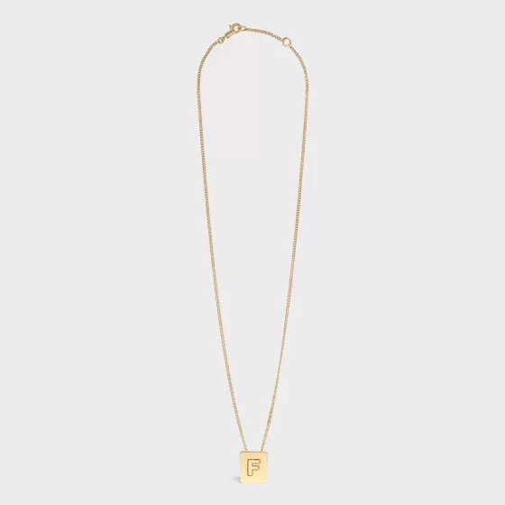 Alphabet F Necklace In Brass With Finish - | ^CELINE Discount