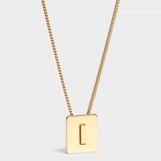 Alphabet I Necklace In Brass With Finish - | ^CELINE Flash Sale