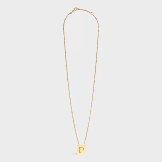 Alphabet P Necklace In Brass With Finish - | ^CELINE New