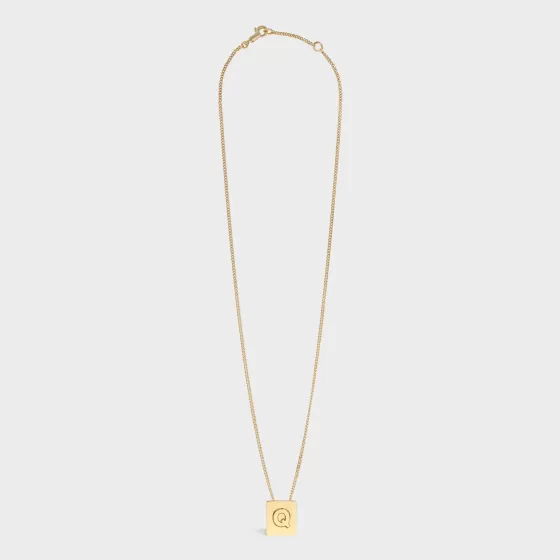 Alphabet Q Necklace In Brass With Finish - | ^CELINE Online