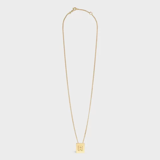 Alphabet R Necklace In Brass With Finish - | ^CELINE Best Sale