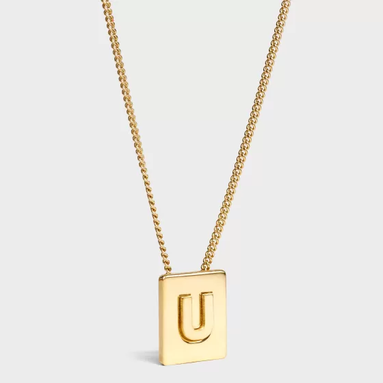 Alphabet U Necklace In Brass With Finish - | ^CELINE Best Sale