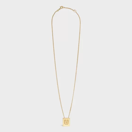 Alphabet U Necklace In Brass With Finish - | ^CELINE Best Sale