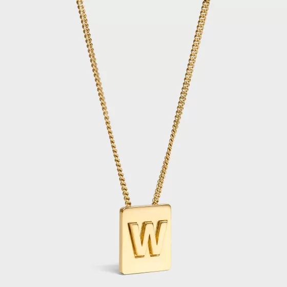 Alphabet W Necklace In Brass With Finish - | ^CELINE Best Sale