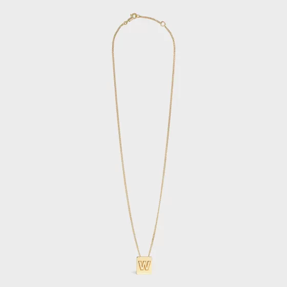 Alphabet W Necklace In Brass With Finish - | ^CELINE Best Sale