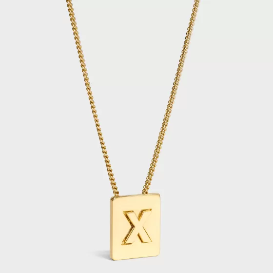 Alphabet X Necklace In Brass With Finish - | ^CELINE Hot