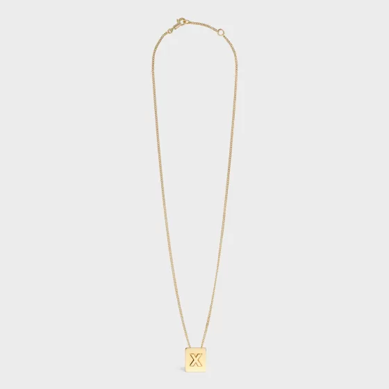 Alphabet X Necklace In Brass With Finish - | ^CELINE Hot