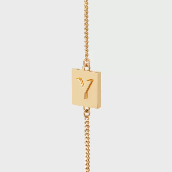 Alphabet Y Bracelet In Brass With Finish - | ^CELINE Best