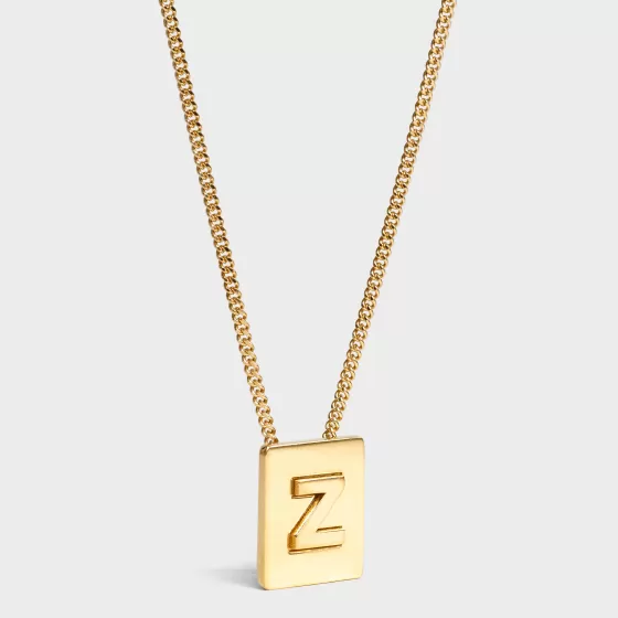 Alphabet Z Necklace In Brass With Finish - | ^CELINE Online