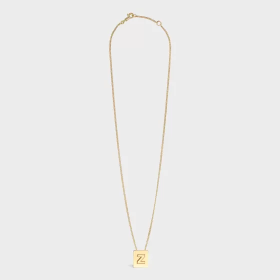 Alphabet Z Necklace In Brass With Finish - | ^CELINE Online