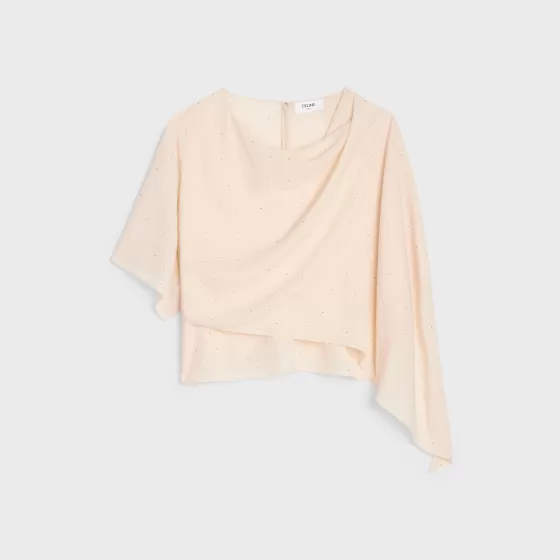 Asymmetric Draped Top In Viscose Sable - | ^CELINE Cheap