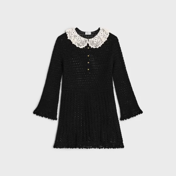 Babydoll Mini Dress In Crocheted Cotton - | ^CELINE Cheap