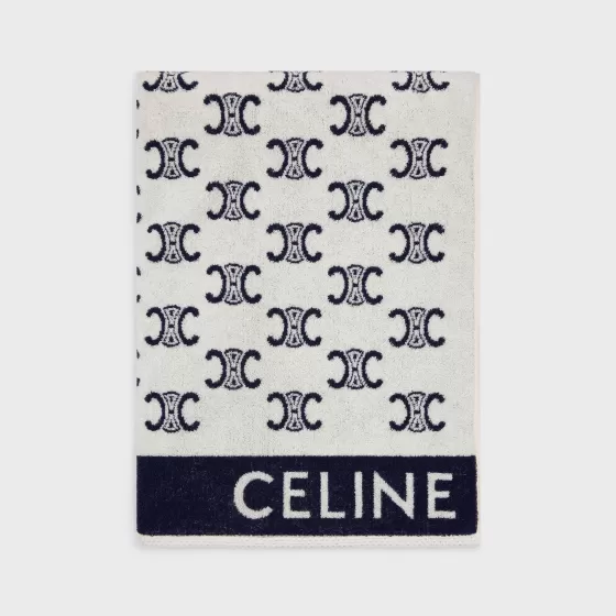 Beach Towel In Monogrammed Terry Cotton - | ^CELINE Shop