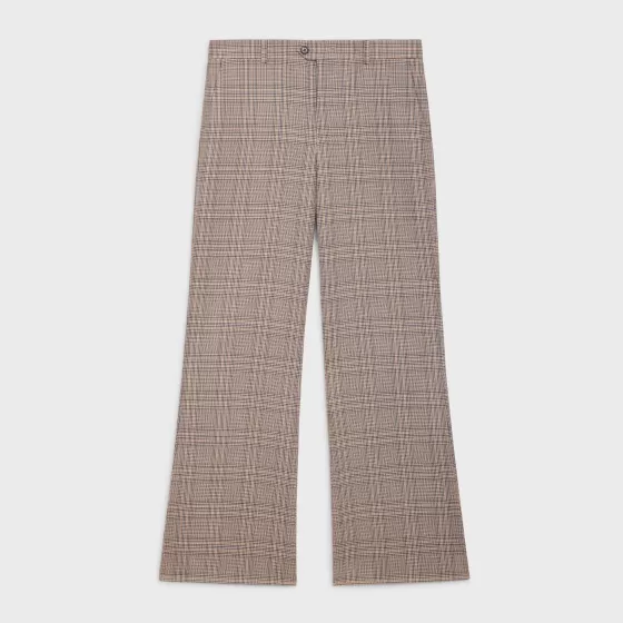 Bootcut Pants In Prince Of Wales Check Wool - | ^CELINE Cheap