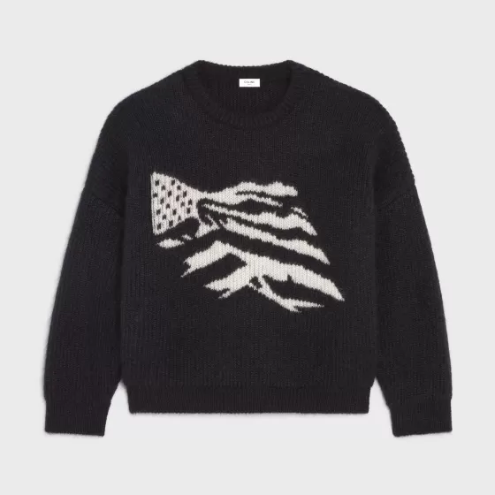 Boxy Flag Sweater In Mohair - | ^CELINE Sale