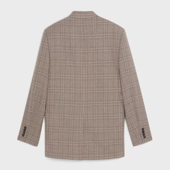 Boxy Jacket In Prince Of Wales Check Wool - | ^CELINE Best Sale