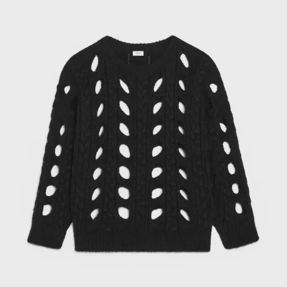 Boxy Sweater In Cable-Knit Mohair - | ^CELINE Outlet