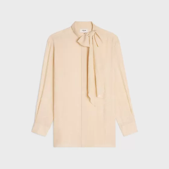 Boyfriend Shirt In Shiny Matte Silk - | ^CELINE Best