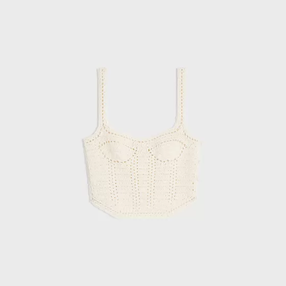 Bustier Tank Top In Crocheted Cotton - | ^CELINE Cheap