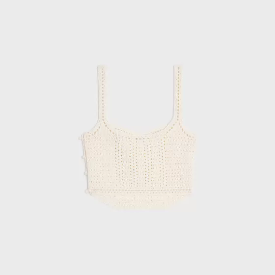 Bustier Tank Top In Crocheted Cotton - | ^CELINE Cheap