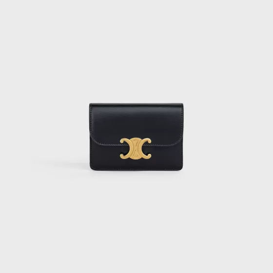 Card Holder With Flap Triomphe In Shiny Calfskin - | ^CELINE Hot