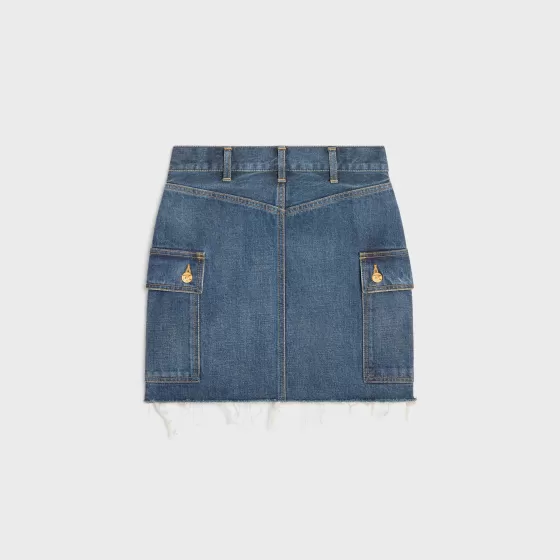 Cargo Mini Skirt In Denim - | ^CELINE Hot