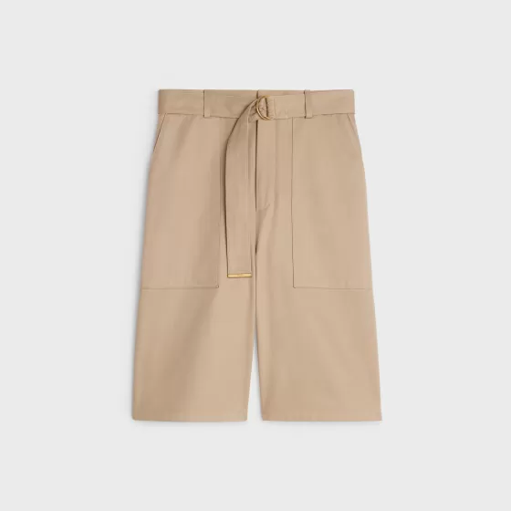 Cargo Shorts In Cotton Gabardine - | ^CELINE Flash Sale