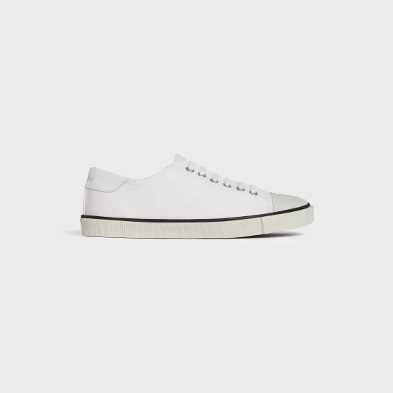 Blank Low Lace Up Sneaker With Toe Cap In Canvas And Calfskin - | ^CELINE Discount