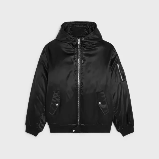 Bomber Jacket In Satin-Finish Nylon - | ^CELINE Sale