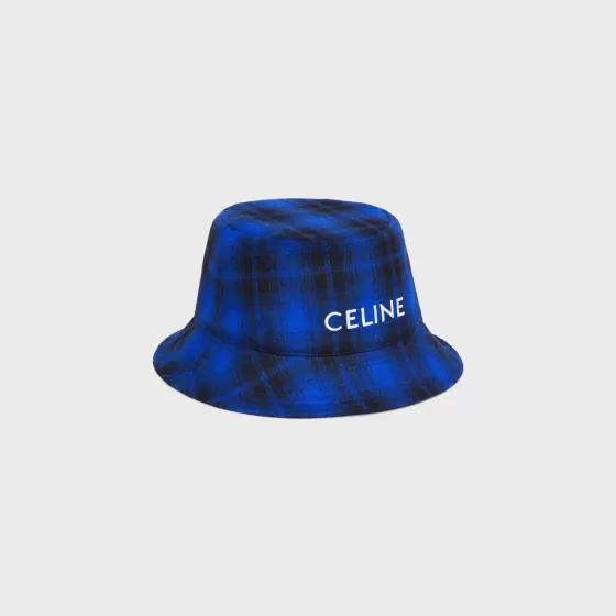 Bucket Hat In Checked Flannel - | ^CELINE Outlet