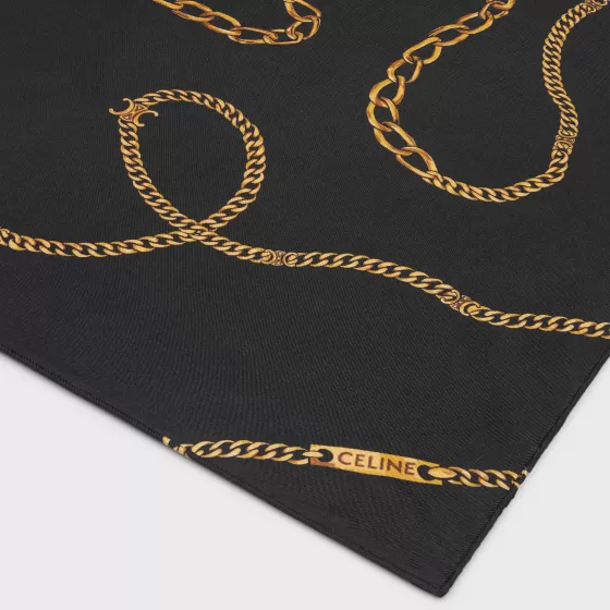 Chain Square In Silk Twill - | ^CELINE New