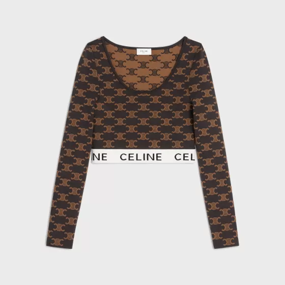 Crop Top In Monogram Silk Cotton - | ^CELINE Best