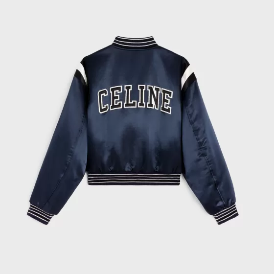 Cropped Bomber Jacket In Thick Satin - | ^CELINE Discount