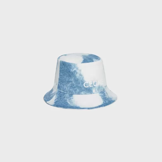 Embroidered Bucket Hat In Denim - | ^CELINE Clearance