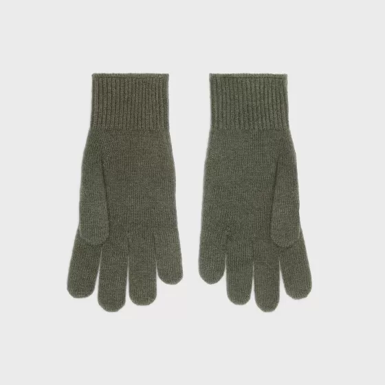 Embroidered Gloves In Ribbed Wool - | ^CELINE Hot