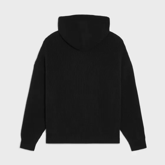 Embroidered Hooded Sweater In Ribbed Wool - | ^CELINE Best