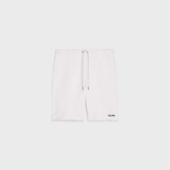 Embroidered Shorts In Cotton Fleece - | ^CELINE Best