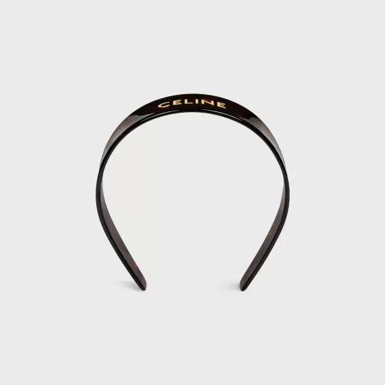 Headband In Dark Havana Acetate And Brass With Gold Finish - | ^CELINE Flash Sale