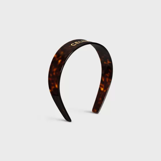 Headband In Dark Havana Acetate And Brass With Gold Finish - | ^CELINE Flash Sale