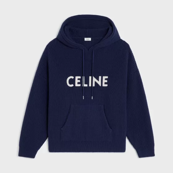 Hooded Sweater In Ribbed Wool - | ^CELINE Hot