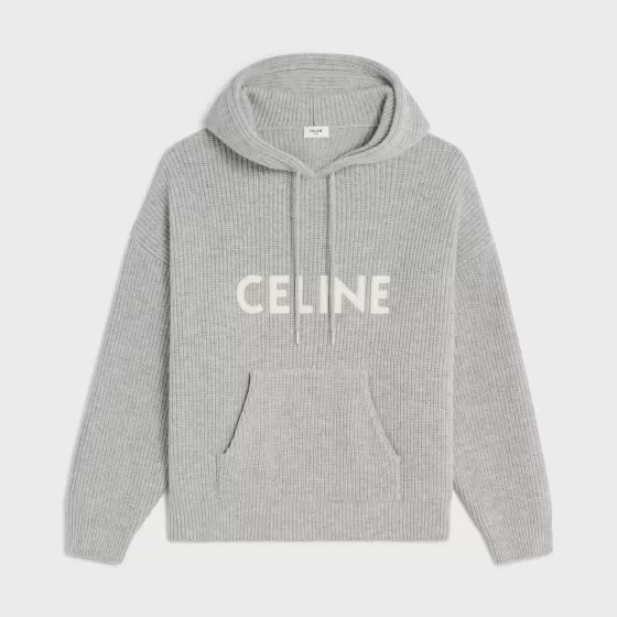 Hooded Sweater In Ribbed Wool - | ^CELINE Cheap