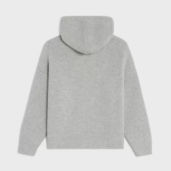 Hooded Sweater In Ribbed Wool - | ^CELINE Cheap