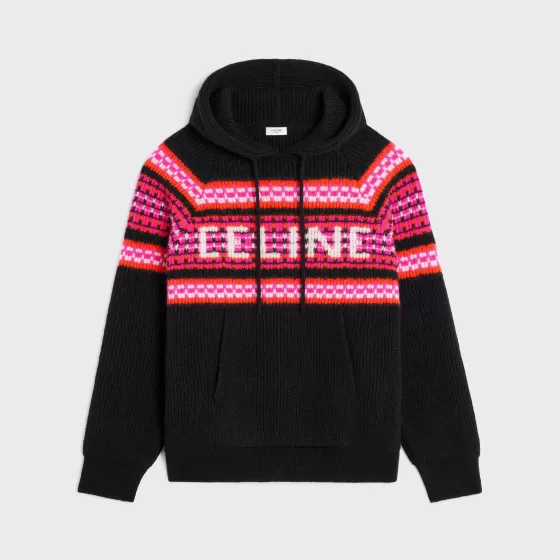 Hooded Sweater In Ski Jacquard Wool - | ^CELINE Store