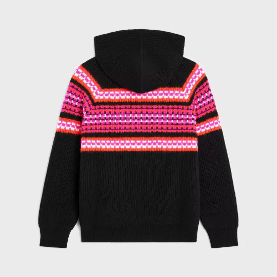 Hooded Sweater In Ski Jacquard Wool - | ^CELINE Store