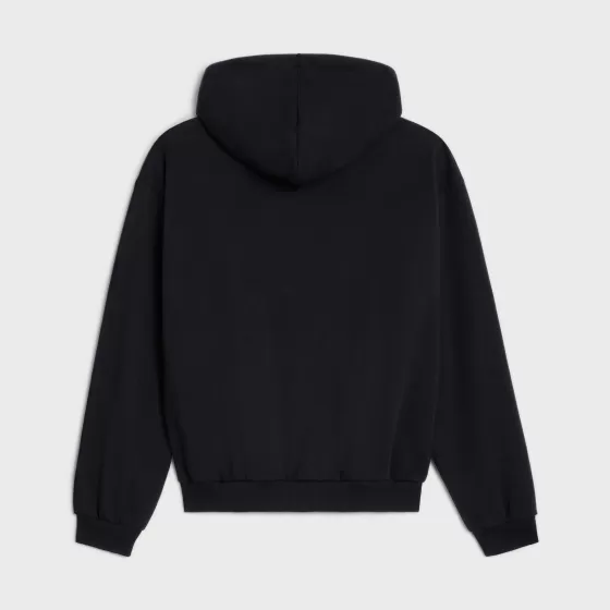 Loose Zipped Hoodie In Cotton Fleece - | ^CELINE New