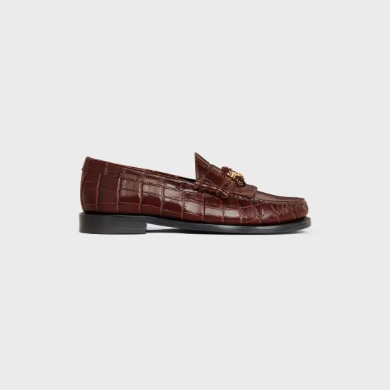 Luco Loafer With Triomphe Tassels In Crocodile Stamped Calfskin - | ^CELINE Discount