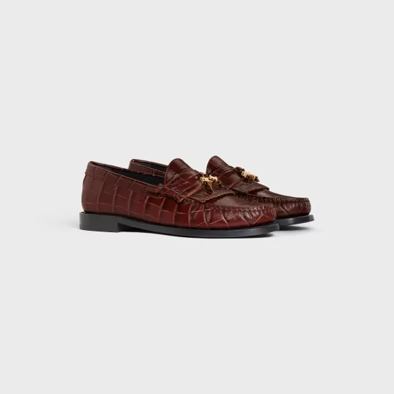 Luco Loafer With Triomphe Tassels In Crocodile Stamped Calfskin - | ^CELINE Discount