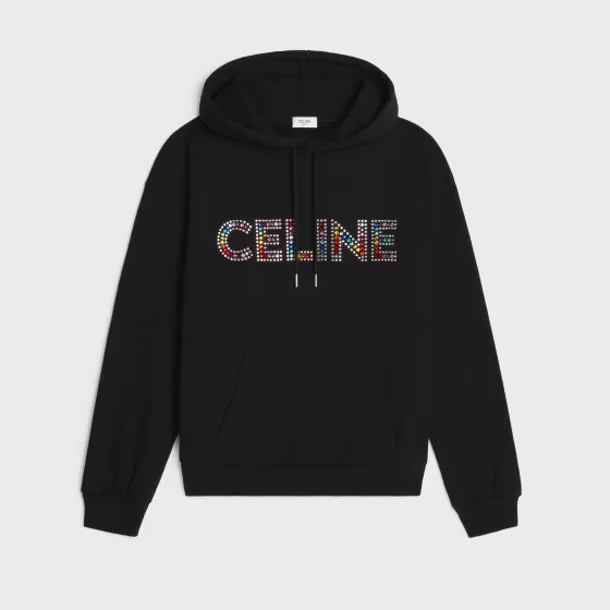 Rhinestones Hoodie In Cotton Fleece - | ^CELINE Cheap