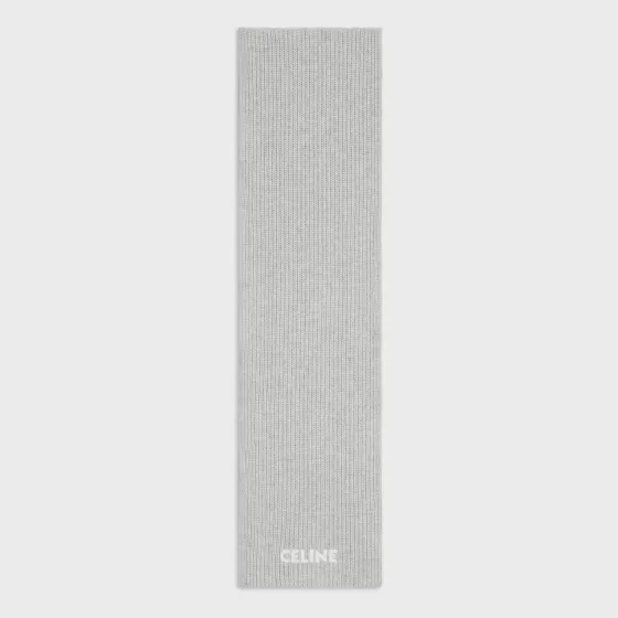 Scarf In Ribbed Felted Wool - | ^CELINE Clearance