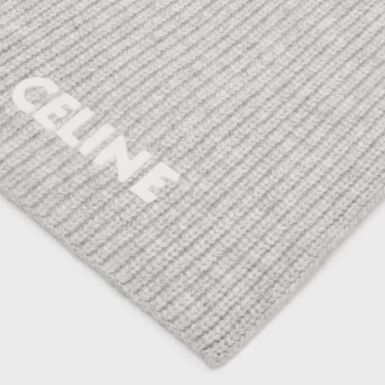 Scarf In Ribbed Felted Wool - | ^CELINE Clearance